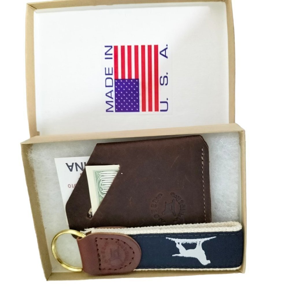 (851)Over Under Gift Set Slim Wallet & Ribbon Key Fob